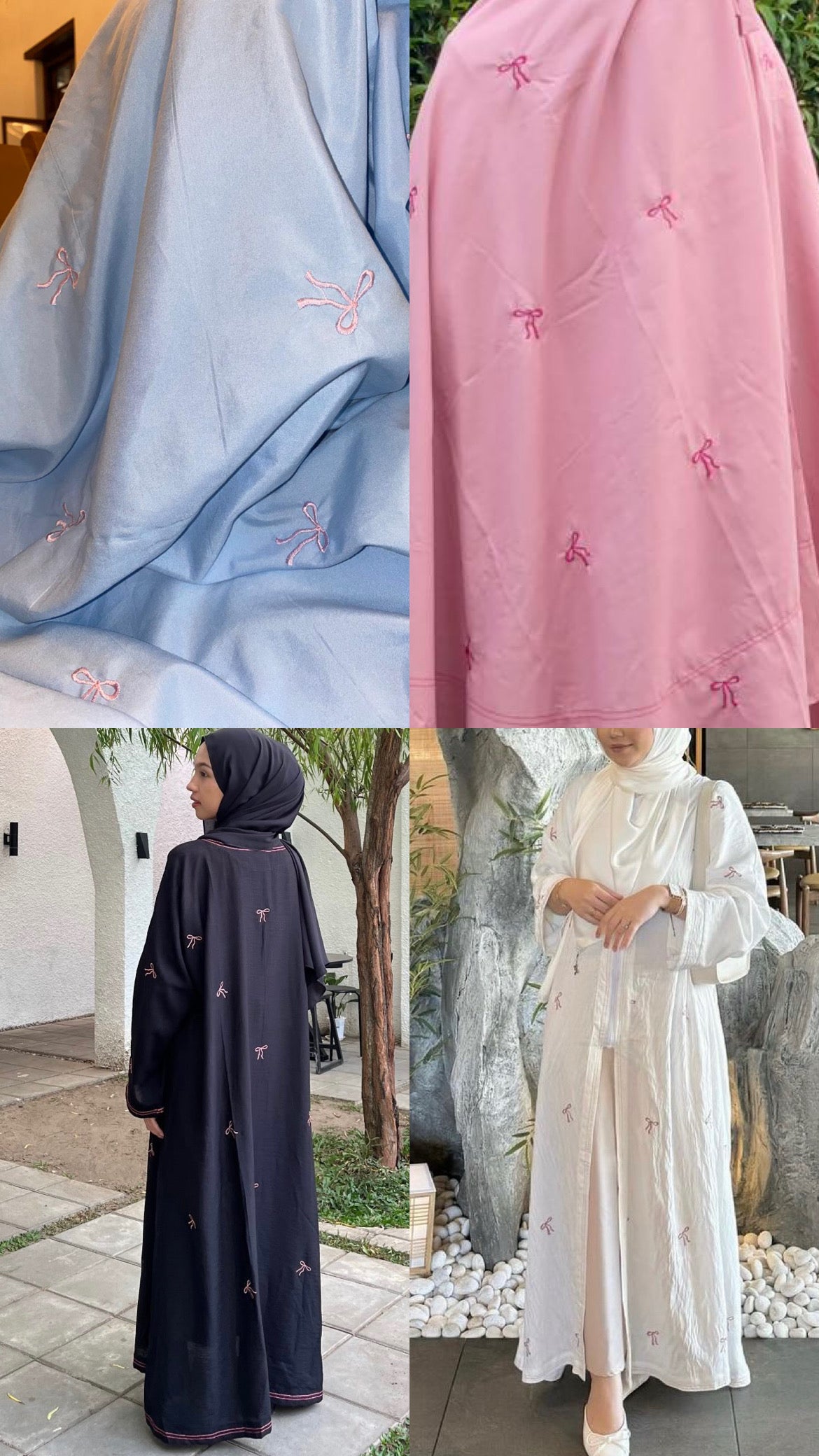 [PO] Ribbon Abaya - 4 Colours