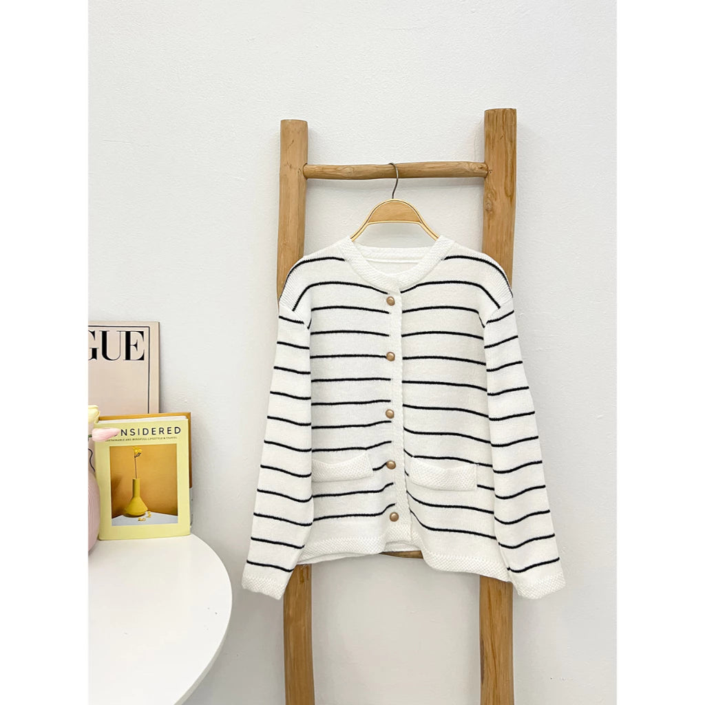 [PO] Knitted Stripes Cardigan