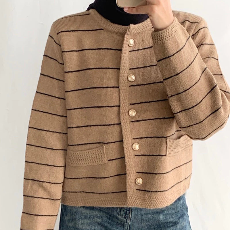 [PO] Knitted Stripes Cardigan