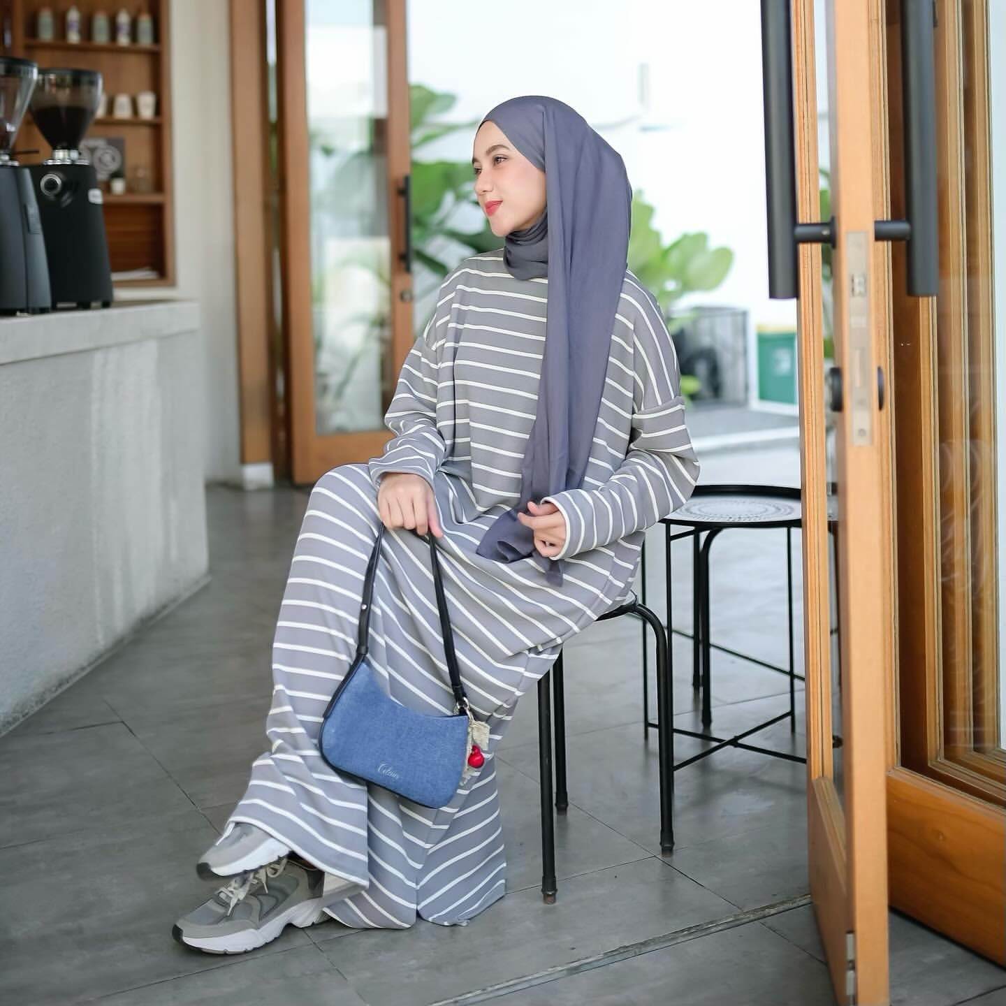 [PO] Stripey Midi Dress