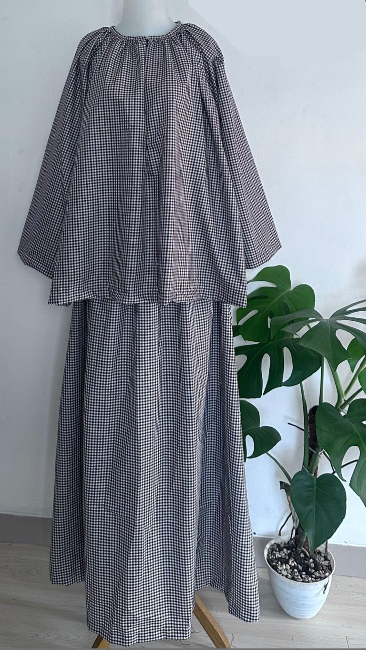 [PO] Kylie Gingham Skirt Set