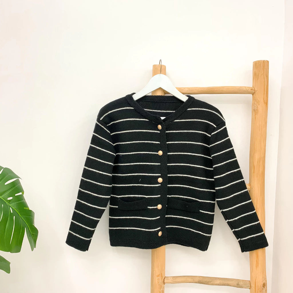 [PO] Knitted Stripes Cardigan