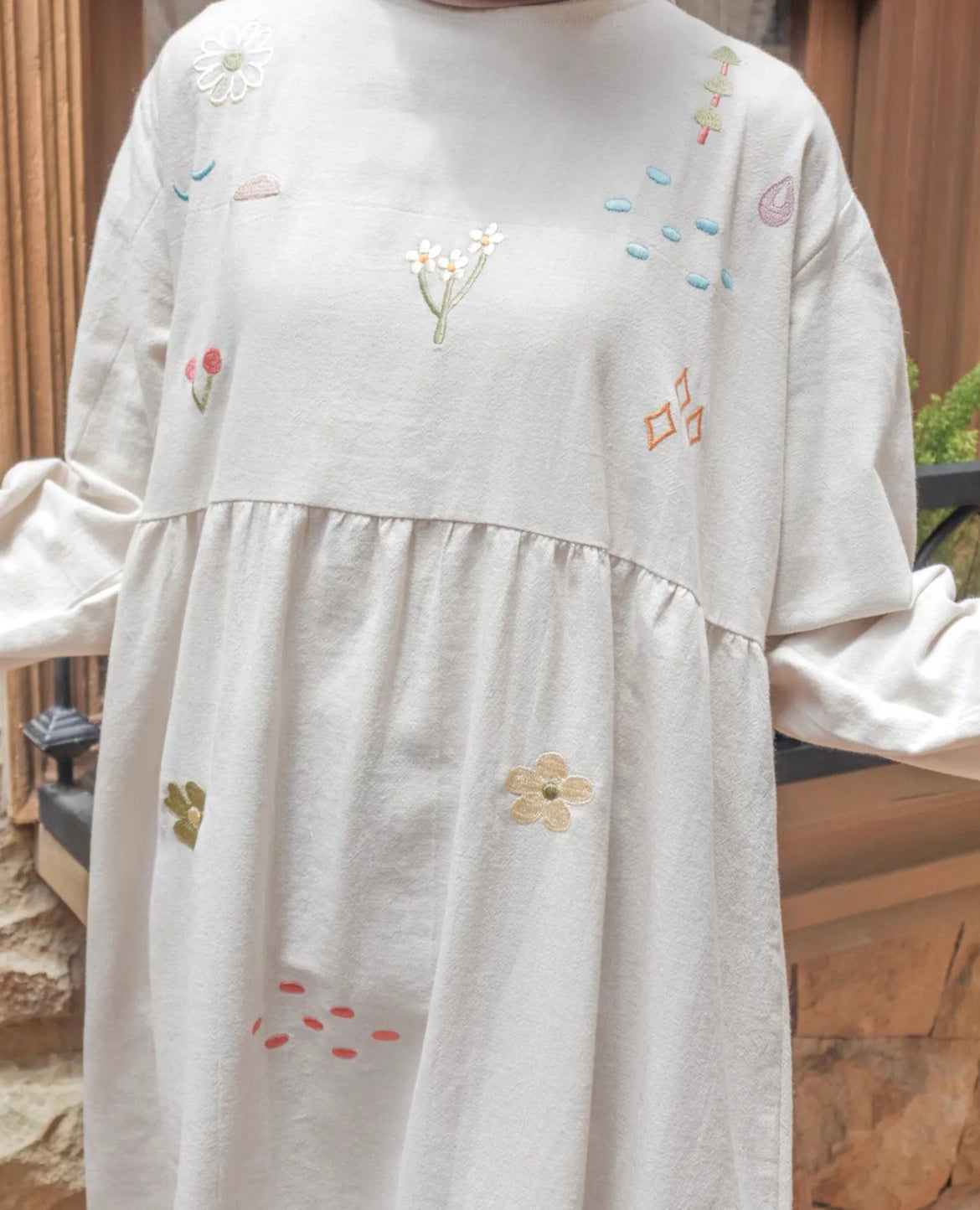 [PO] Embroidered Dress - 4 Colours