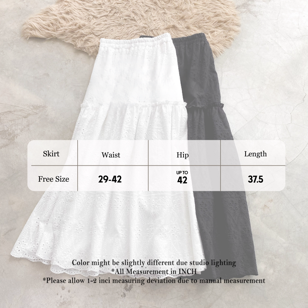 [PO] Yuri Eyelet Skirt - 2 Colours