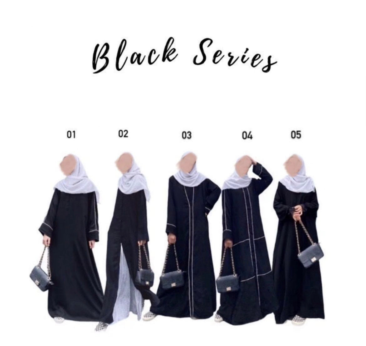 [PO] Zahra Abaya Black Series - 5 Designs