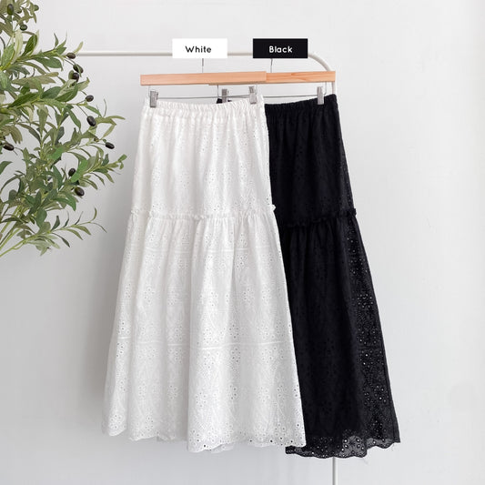 [PO] Yuri Eyelet Skirt - 2 Colours