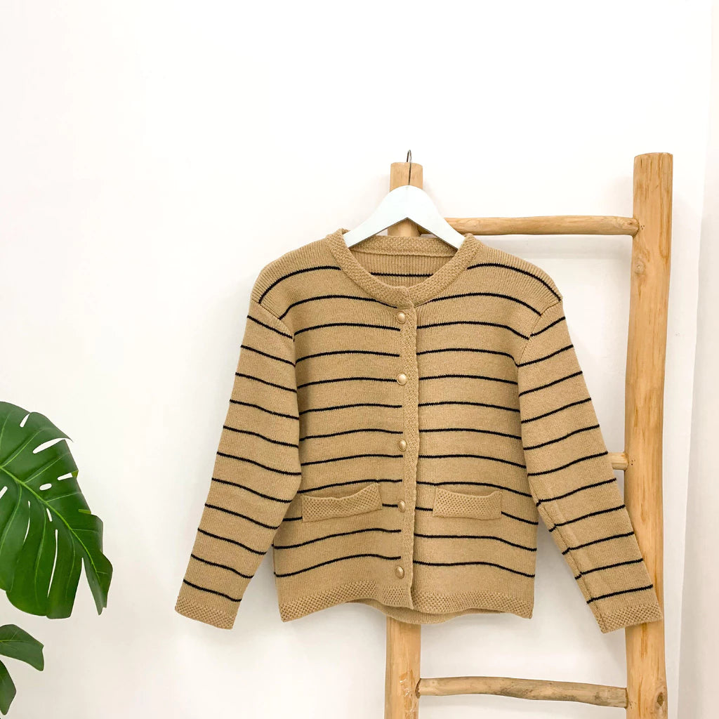 [PO] Knitted Stripes Cardigan