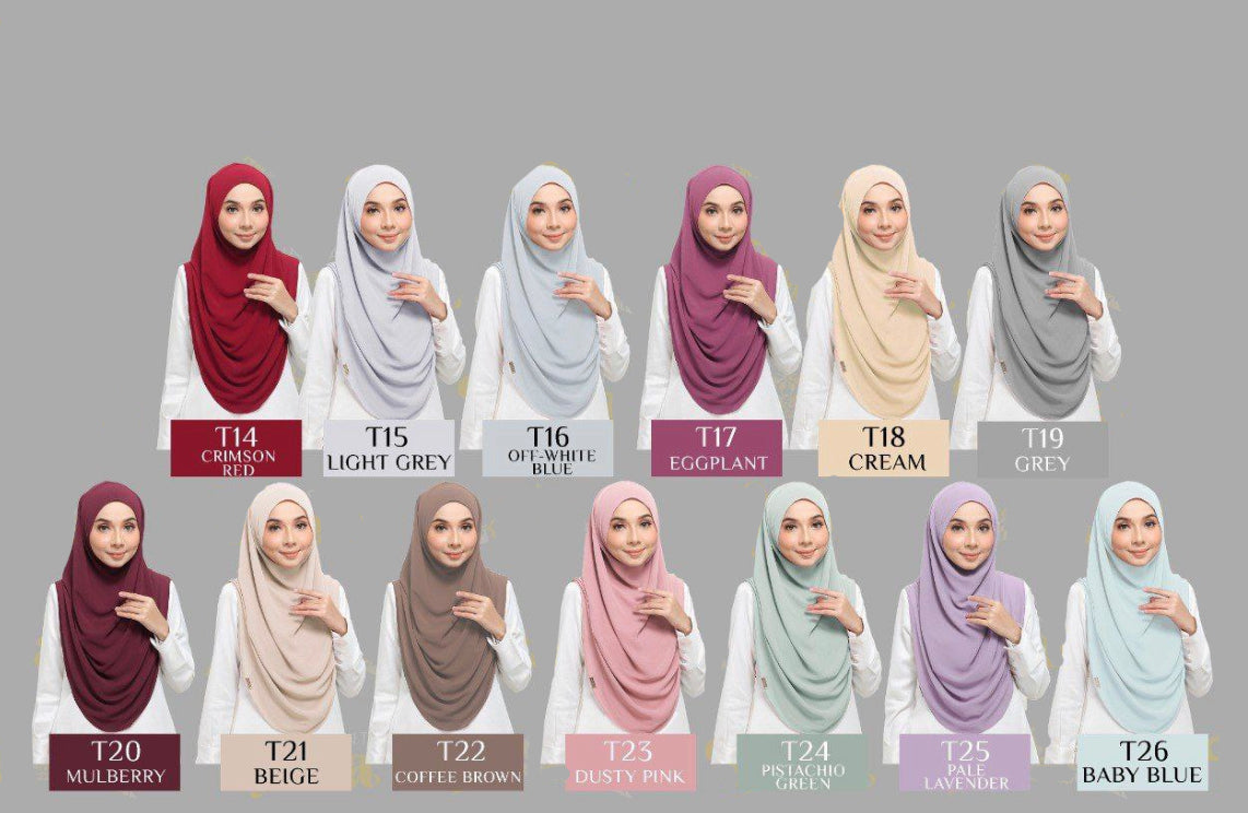 [PO] Aster Instant Hijab - 26 Colours