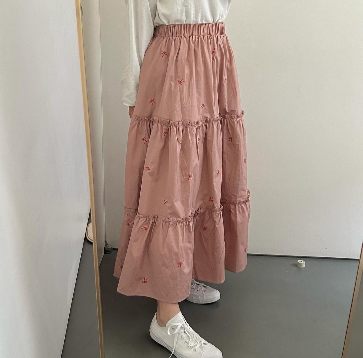 [INSTOCK] Ribbon Ruffle Skirt - Black (Last Piece)