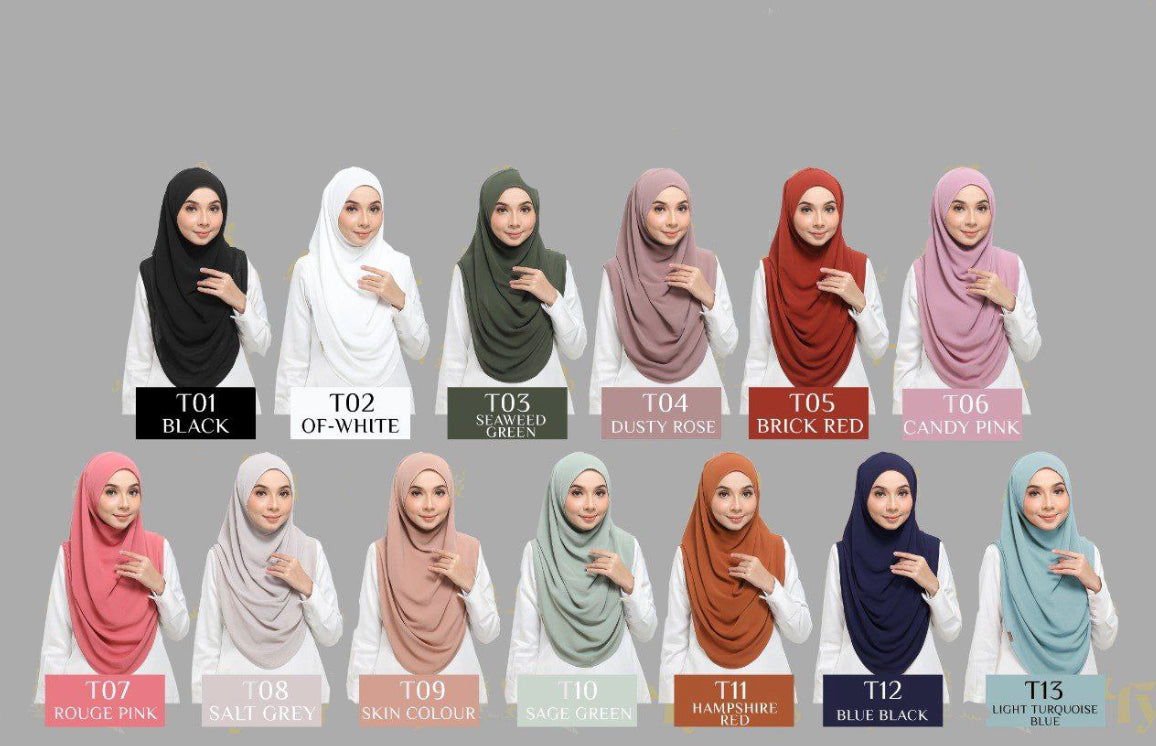 [PO] Aster Instant Hijab - 26 Colours