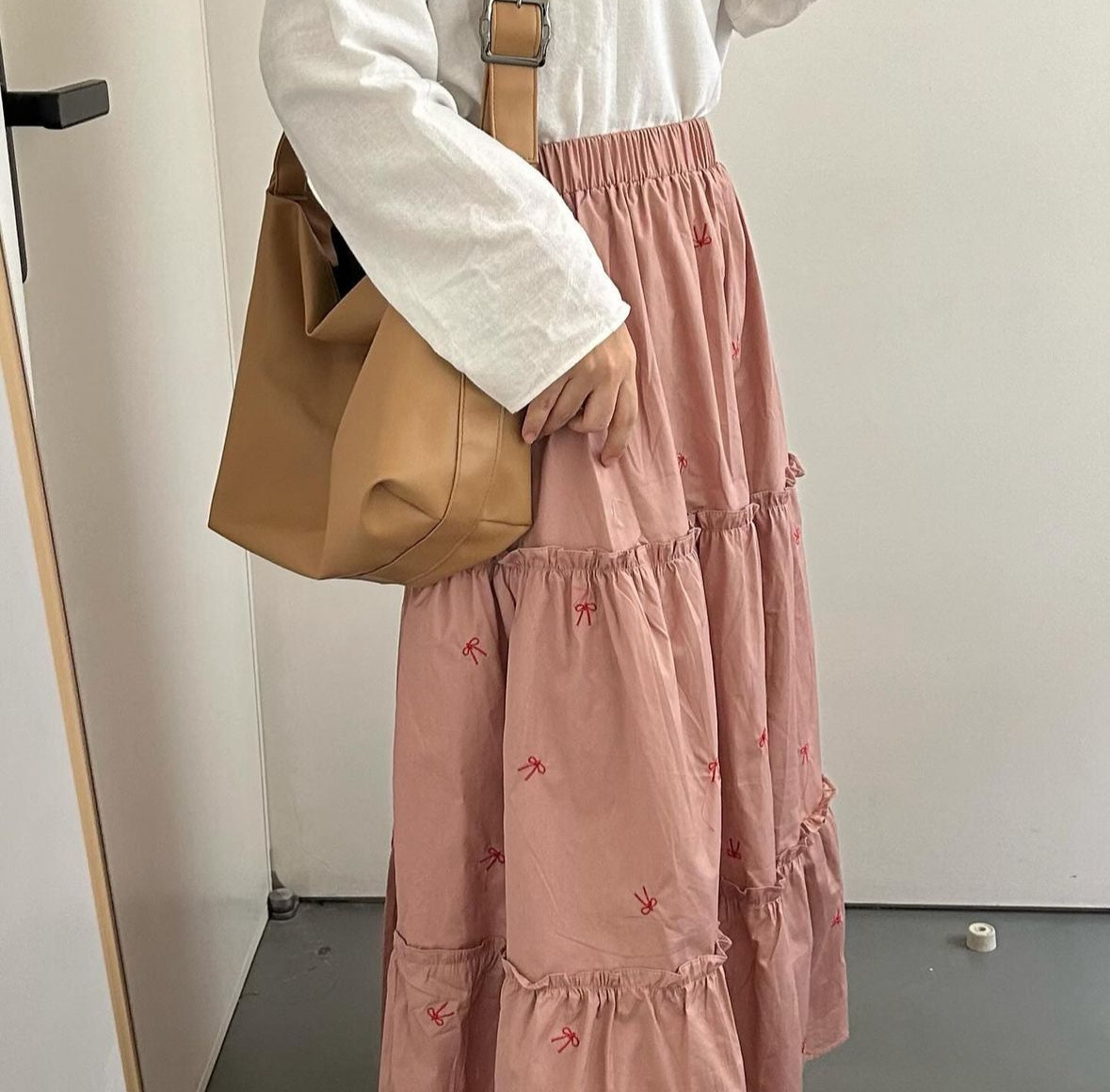 [INSTOCK] Ribbon Ruffle Skirt - Black (Last Piece)